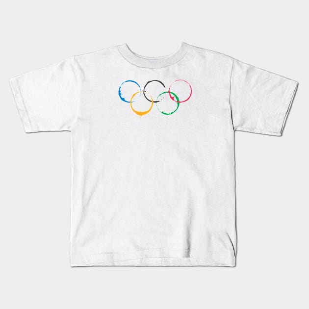 Olympic Games Coffee Rings Kids T-Shirt by Maison de Kitsch